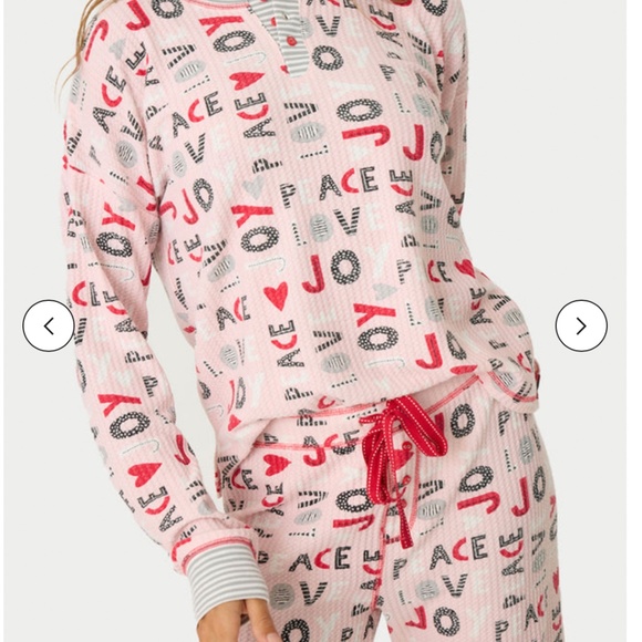 PJ SALVAGE Peace Love Joy Ski Jammie PJ Set Size Medium - Picture 1 of 2